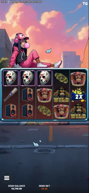 Gang's Stash symbol on reel 5 with Wild count multiplier active