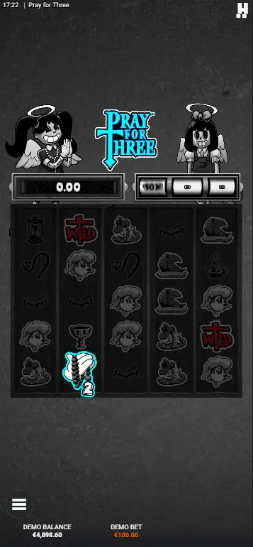 Pray for Three casino Wheel of Sin with multiple sections activated showing multipliers