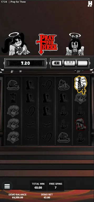 Pray for Three Hacksaw Gaming Flames of Fortune bonus active gameplay