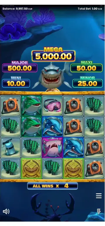 Free Games Aktivierung mit sichtbaren Scatter-Symbolen – Razor Shark Jackpots