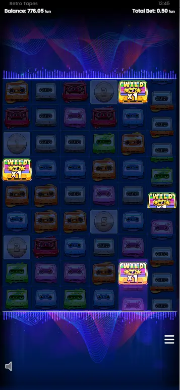 Magnet Feature in Retro Tapes 2 – Instant Prize Symbole mit Werten 25x, 100x, 250x um den Magnet gruppiert
