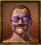 Inmate with glasses symbol