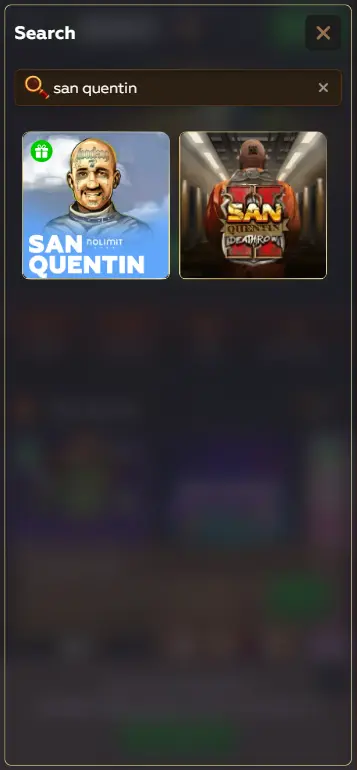 San Quentin 2 Nolimit City game tile in casino slots lobby