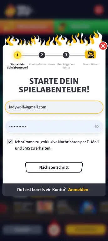 Schritt 2: Konto registrieren und verifizieren