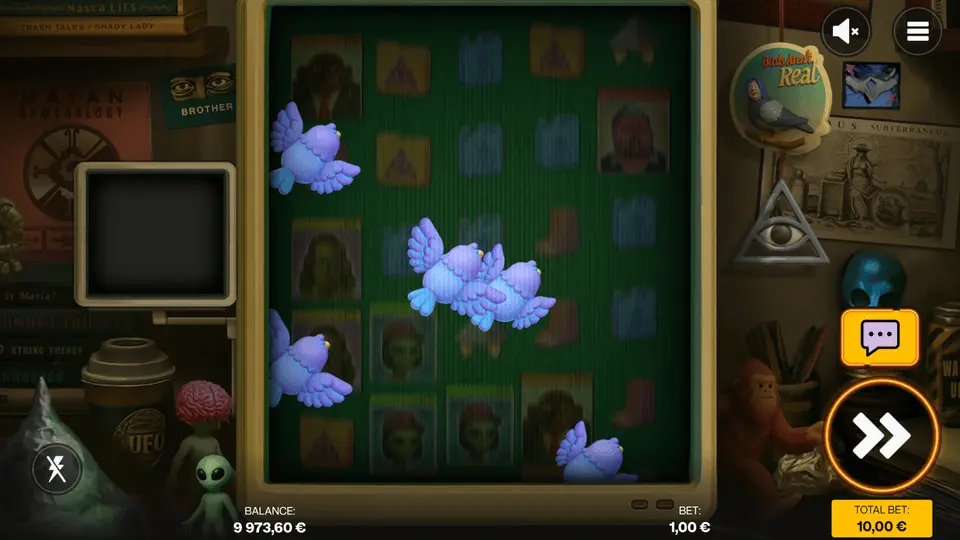 Birds Aren't Real conspiracy feature showing drone birds landing as Wilds