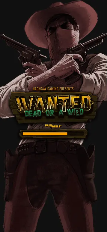 Wanted Dead or a Wild casino base game showing 5x5 grid with western town