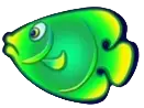 Grüner und gelber Fisch Symbol Wild Shark