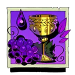 Bowl with grapes purple symbol