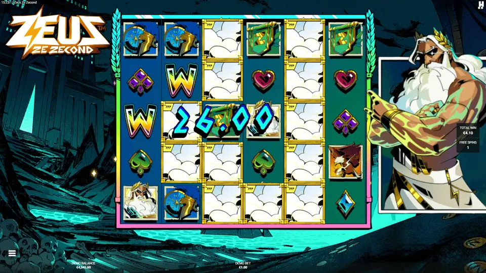Zeus Ze Zecond slot Gates of Hades bonus with sticky Wonder symbols persisting